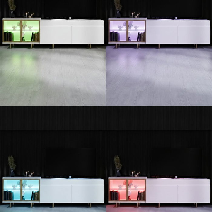 Hanah Home Soporte para TV Vienna Blanco y Dorado